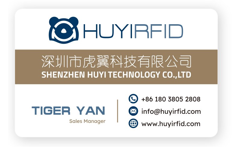 HUYI RFID sales manager contact card for Shenzhen Huyi Technology