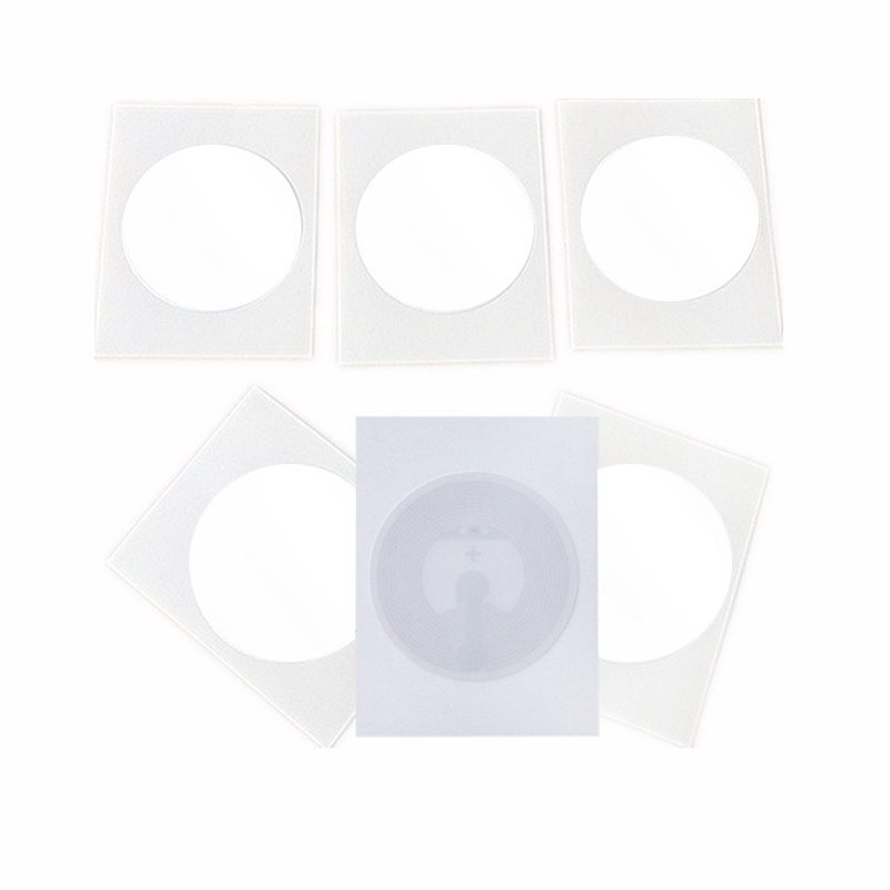 Blank round NFC labels with die-cut adhesive stickers